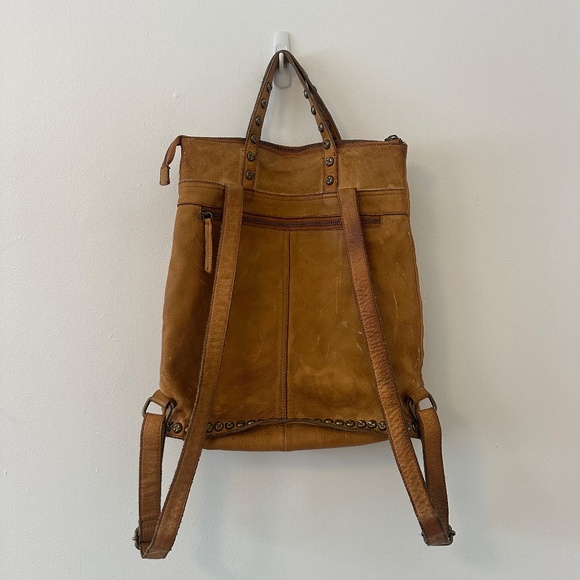 Free People Ellie Brown Leather Studded Backpack main image 10